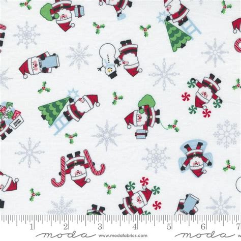 candy cane snowman Fabric 